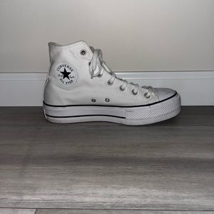 white converse chuck taylor all star lift platform canvas shoes